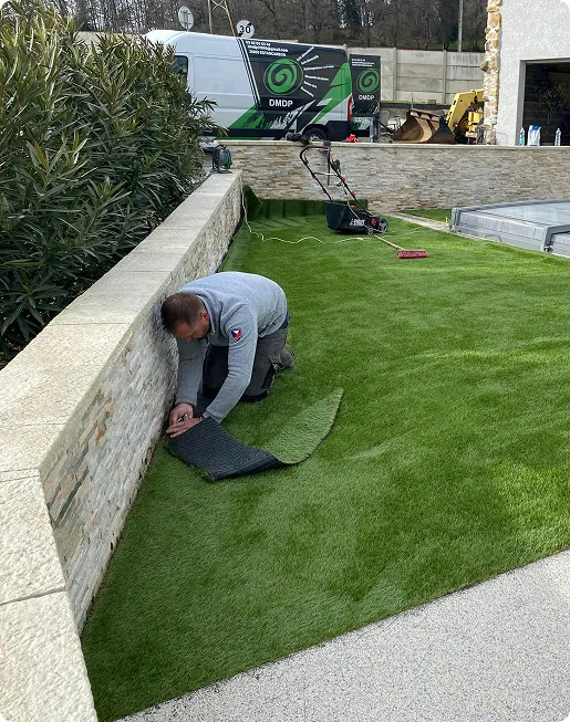 pose de pelouse synthétique à Estancarbon près de Saint-Gaudens en Haute-Garonne 31