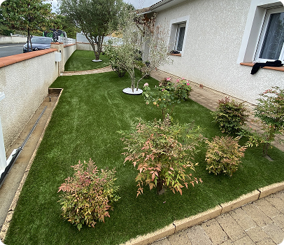 amenagements en sol gazon synthétique à Estancarbon près de Saint-Gaudens en Haute-Garonne 31