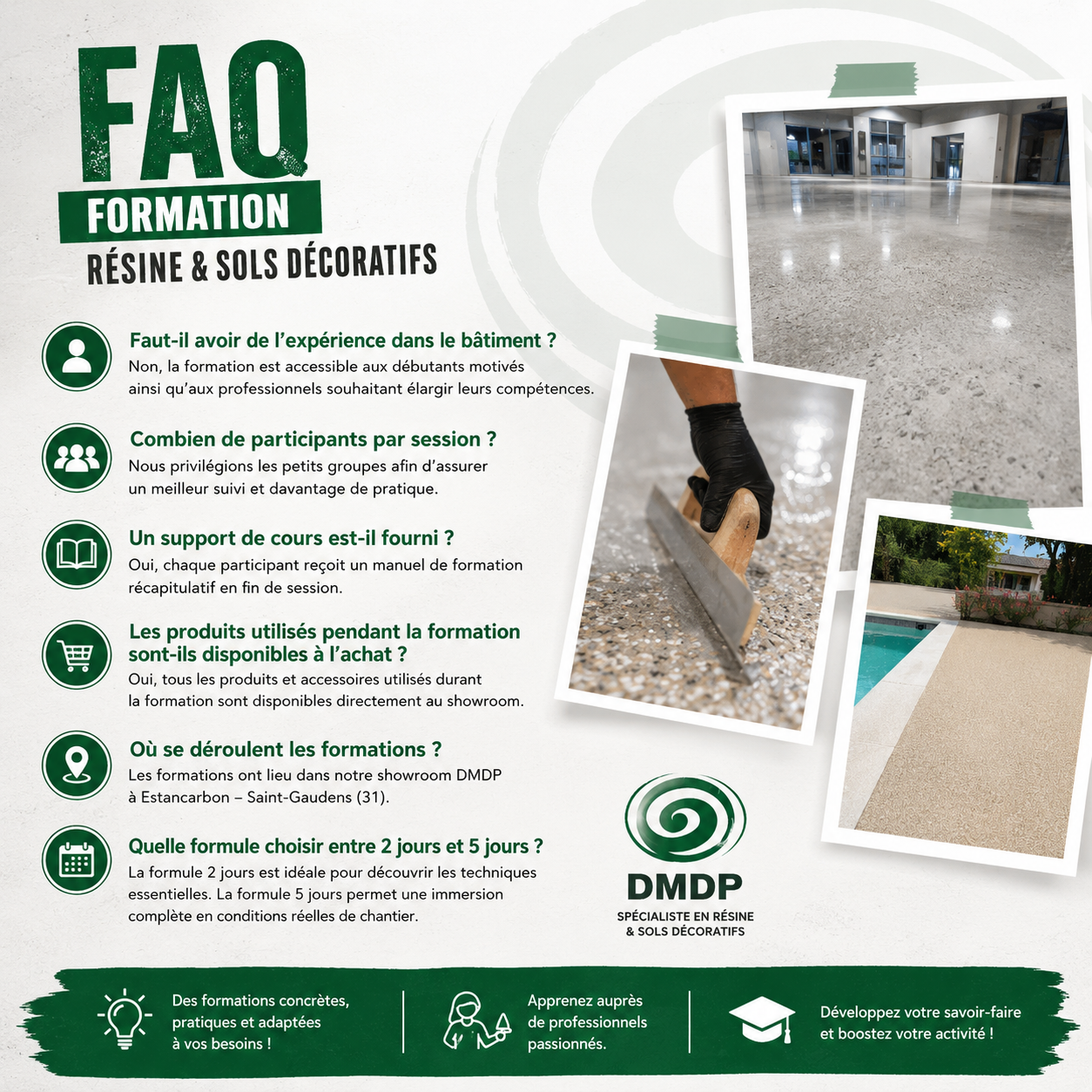 FAQ Formation résine et sols décoratifs