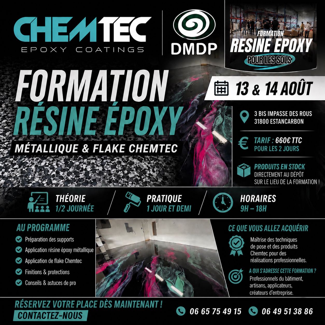 Formation Résine Époxy Chemtec – Métallique & Flake