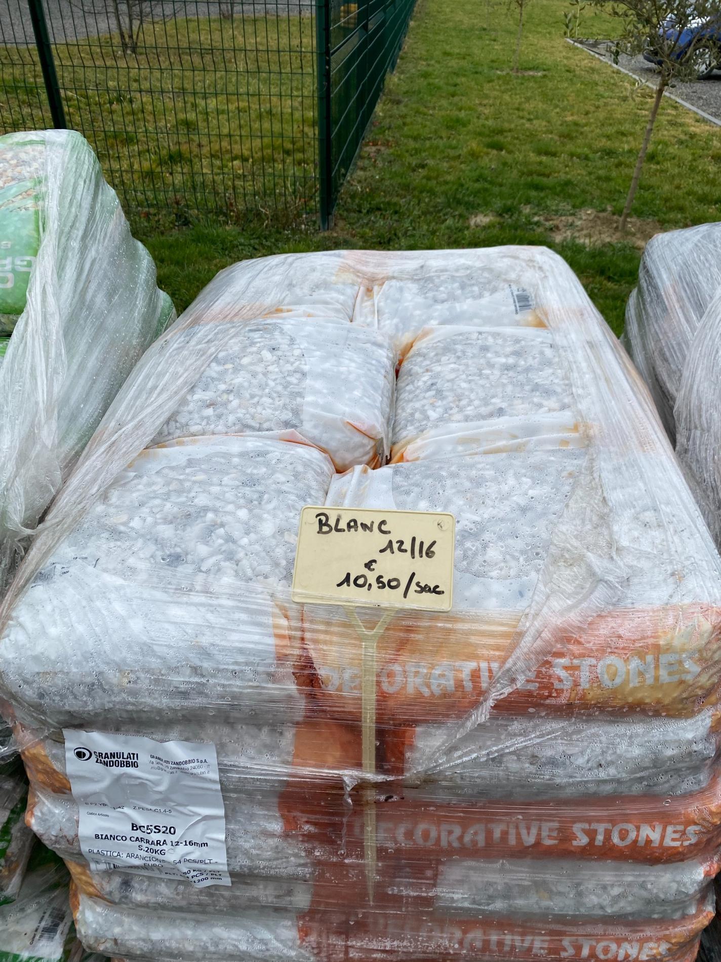 Graviers décoratifs concassés blanc/gris 12/16